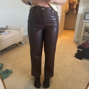 Blank NYC Rich Brown Faux Leather Pants